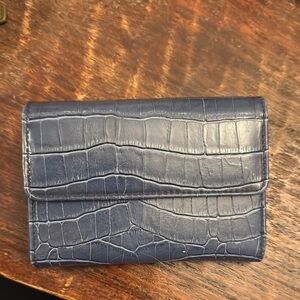 MUNDI Chic‎ Blue Crocodile Embossed Wallet with coin purse